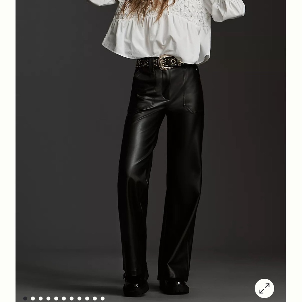 The Naomi Wide-Leg Flare Pants by Maeve: Faux Leather Edition